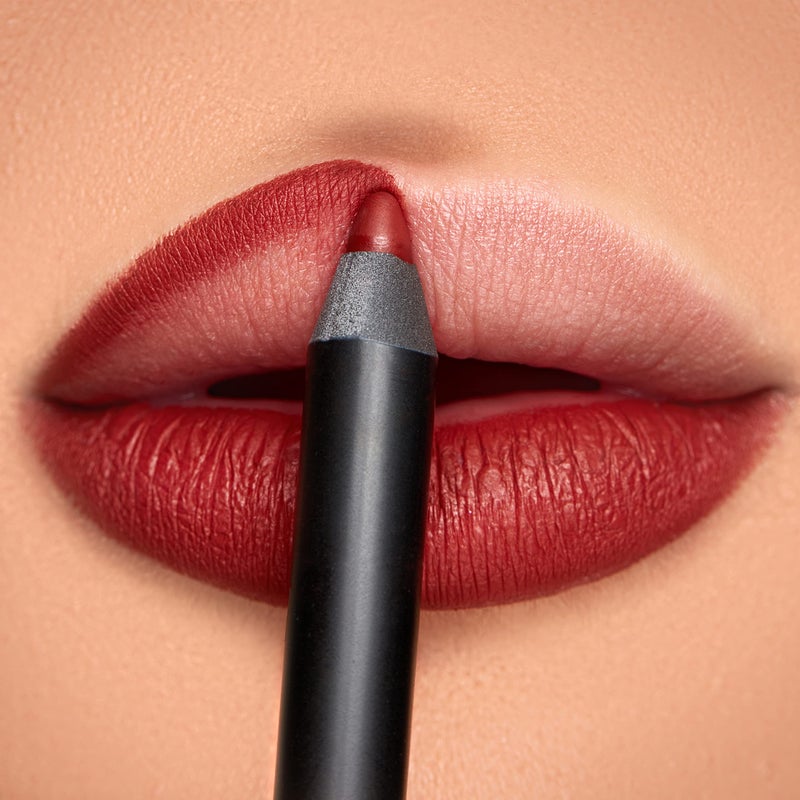 K7L Dark Red Lip Crayon (Vegan) - Waterproof and Smudge-Proof Cosmetics - Flame - Image 1